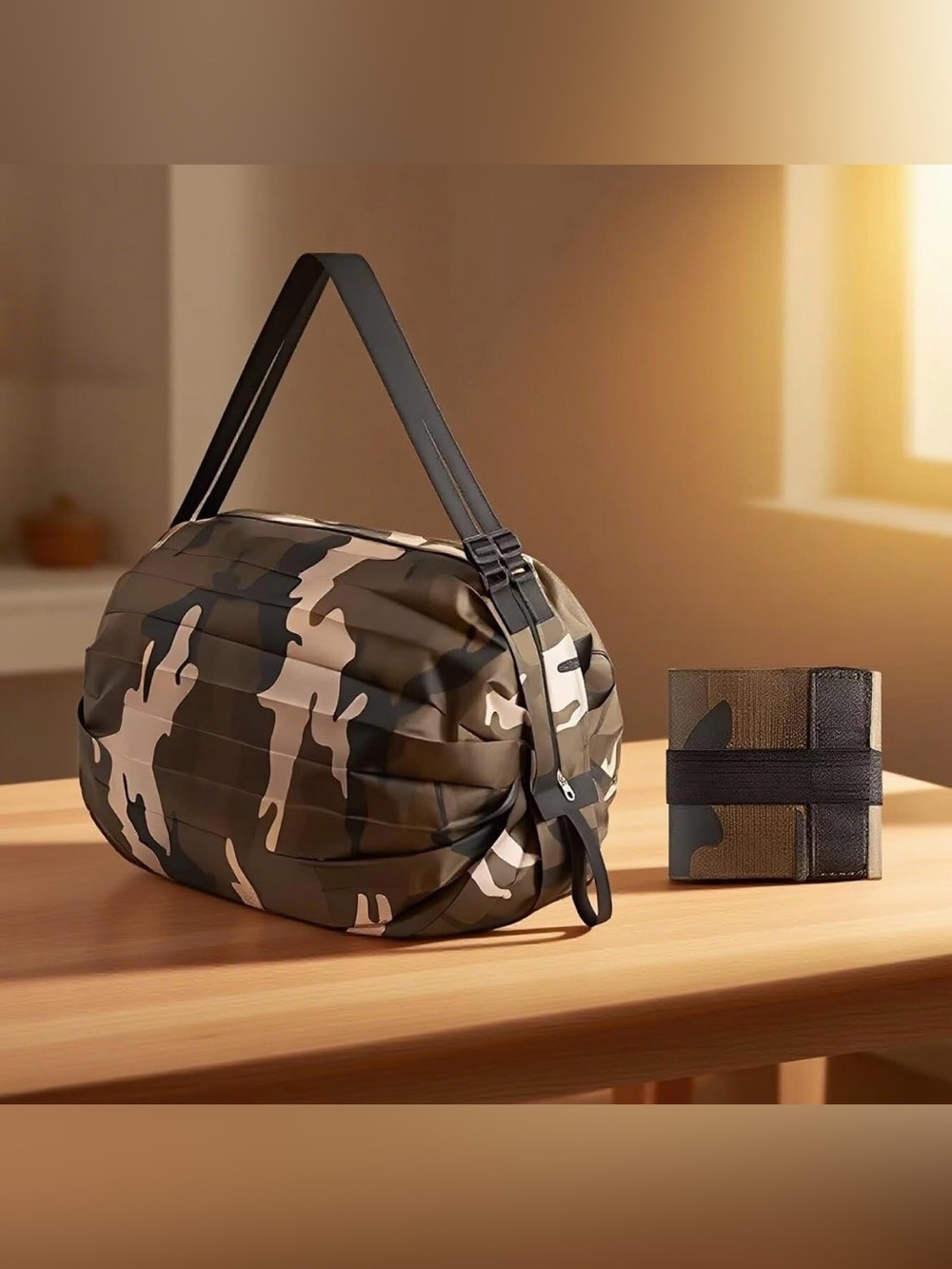 Foldable Camo Print Travel Duffle Bag! Lightweight & Water Resistent